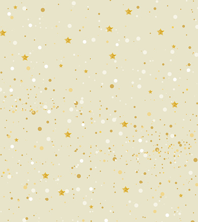 Vector illustration gold glitter and stars light texture abstract background, holiday event festive concept