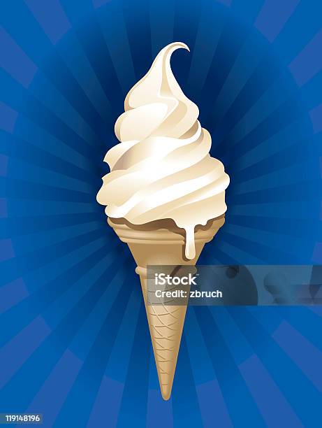 Крем Мороженое — стоковая векторная графика и другие изображения на тему Мороженое - Мороженое, Мягкое мороженое, Векторная графика