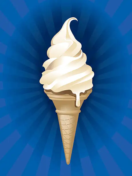 Vector illustration of Cartoon poster of ice cream cone