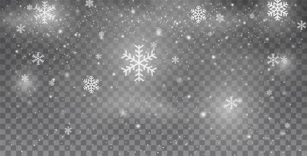 снежинки. снег. снегопад. рождественский снег на новый год. белый блеск снежинки. сильные снегопады снежинки в различных формах и формах. зи� - frozen cold spray illustration and painting stock illustrations