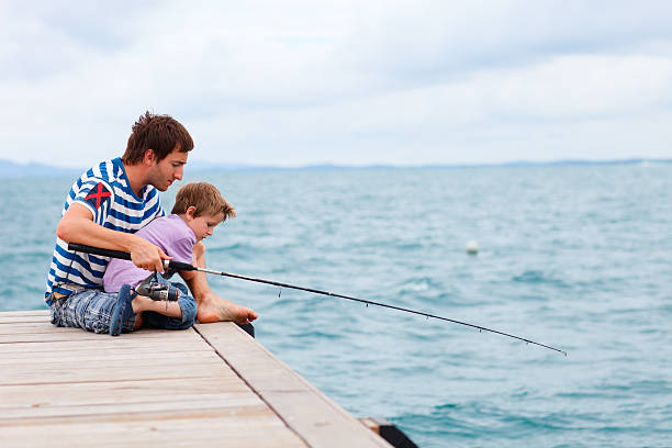 istock A man and young boy fishing on a dock 119149651