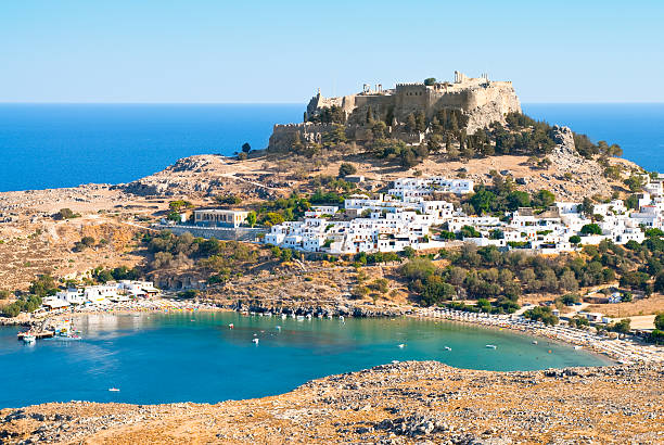 istock Acropolis in the ancient greek town Lindos 119150079