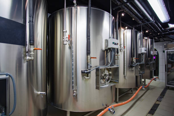 istock Craft beer production line in private microbrewery 1191505915