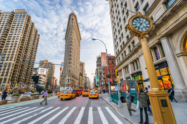 flatiron district - distrito de los teatros de manhattan fotografías e imágenes de stock