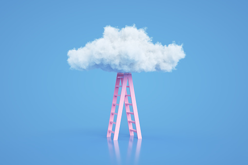 Stairs to the clouds, Ladder of Success Concept