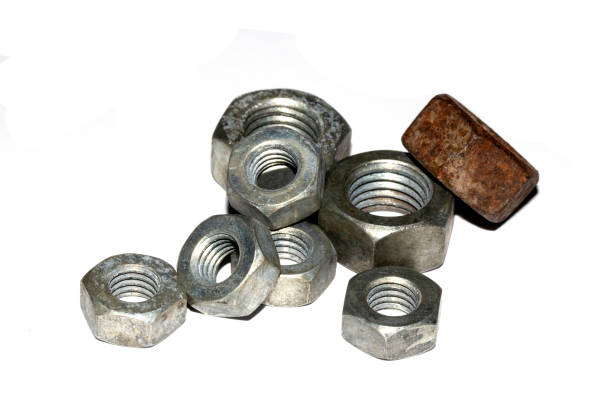 istock Collection of Old Bolt, Screws, Nuts Engineering Metal Tools on White Background 1191515764