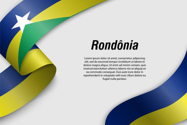 ilustrações, clipart, desenhos animados e ícones de fita ou bandeira de ondulação com bandeira - rondonia state