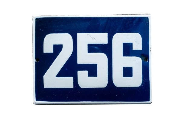 istock Weathered enameled plate number 256 1191526697