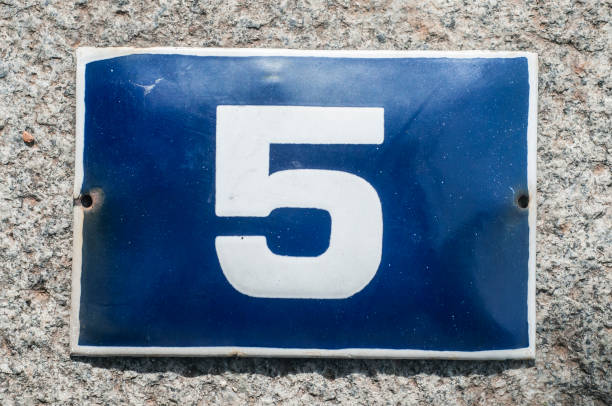 Weathered enameled plate number 5