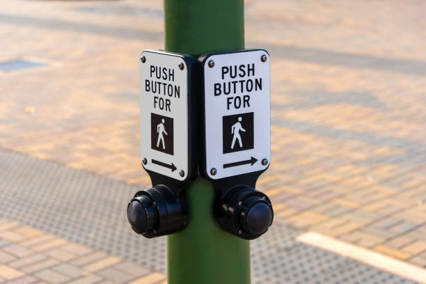 istock Push Button for Walking - sign on street pole 1191536374