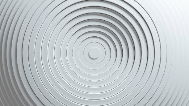 istock Abstract pattern of circles with the effect of displacement. White clean rings animation. Abstract background for business presentation. 3d illustration 1191537961