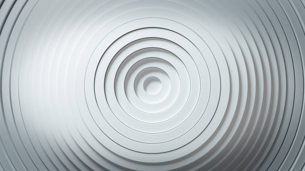 istock Abstract pattern of circles with the effect of displacement. White clean rings animation. Abstract background for business presentation. 3d illustration 1191537982