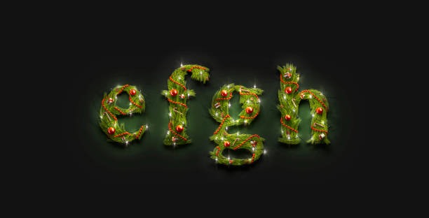 istock Decorative efgh lowercase xmas font mockup darkness 1191538073