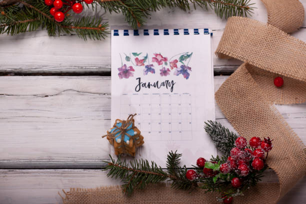 istock New Year's arrangement and calendar 1191541948