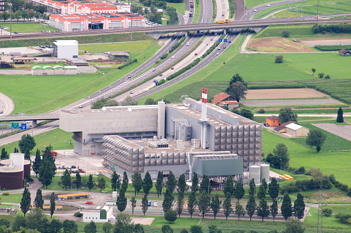 Modern waste incineration plant of Giubiasco