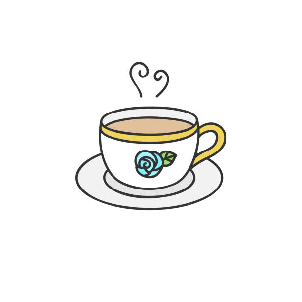 Cartoon Of The Fancy Tea Cups And Saucers Illustrations, Royalty-Free  Vector Graphics & Clip Art - iStock