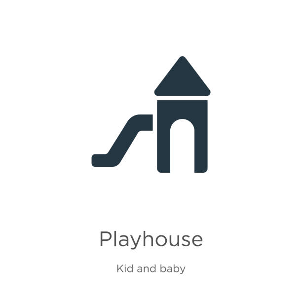 playhouse-symbolvektor. trendige flache spielhaus-ikone von kindern und baby-kollektion isoliert auf weißem hintergrund. vektor-illustration kann für web- und mobilegrafiks design, logo, eps10 verwendet werden - spielplatz stock-grafiken, -clipart, -cartoons und -symbole