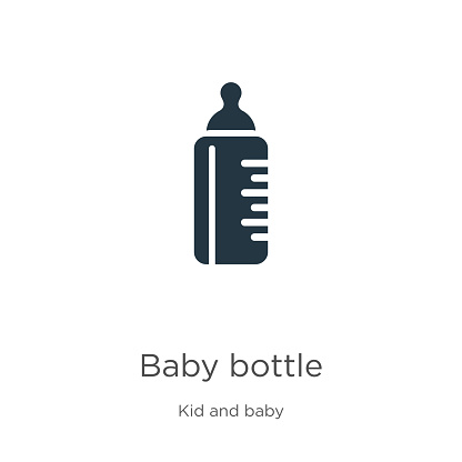 Baby bottle icon vector. Trendy flat baby bottle icon from kid and baby collection isolated on white background. Vector illustration can be used for web and mobile graphic design, logo, eps10