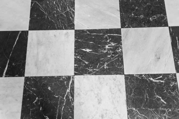 istock Black and white checkered marble floor. Marble texture for background 1191549011