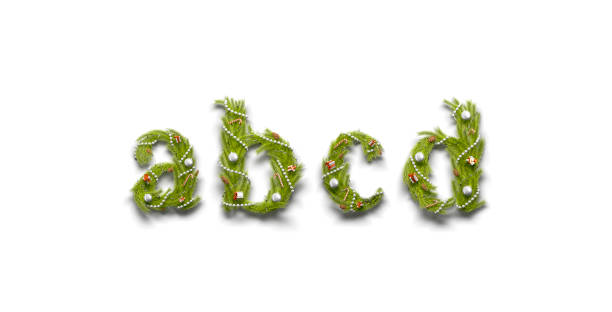 istock Decorative abcd lowercase christmas font mock up isolated 1191549089