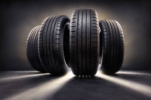 tires close up of  four tires tire vehicle part stock pictures, royalty-free photos & images