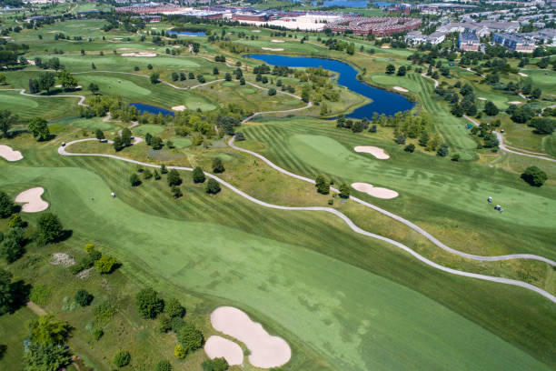 istock Aerial view of a suburban golf course 1191554135