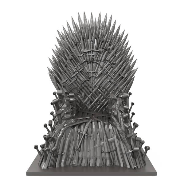 Iron Blade Throne Chair Isolated Iron Blade Throne Chair isolated on white background. 3D render throne stock pictures, royalty-free photos & images