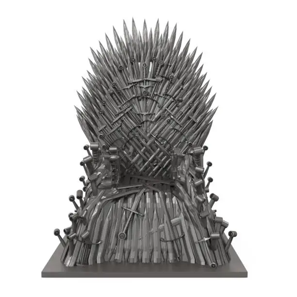 Iron Blade Throne Chair isolated on white background. 3D render