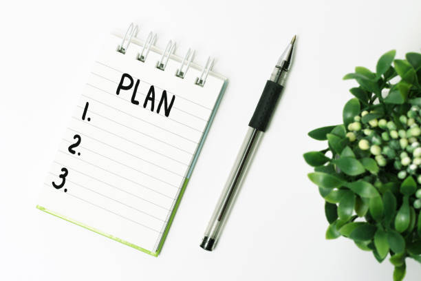 istock Inscription Plan in notepad, close-up, top view, concept of planning, goal setting 1191571580