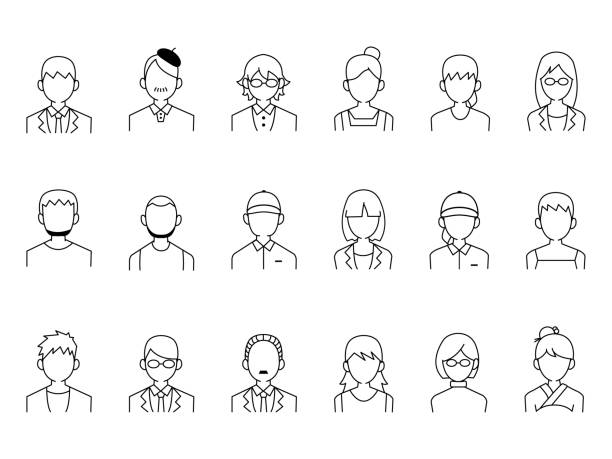 ilustrações de stock, clip art, desenhos animados e ícones de people icon set1 - symbol family people men