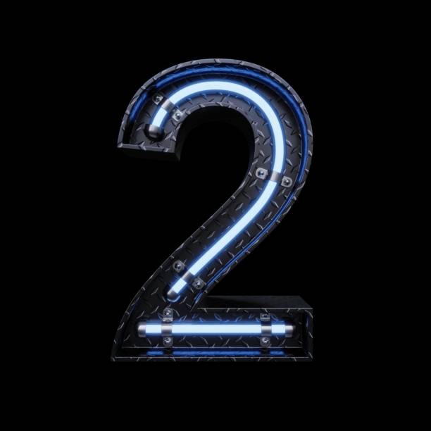istock Neon Light Letter 2 with blue neon lights. 1191574842