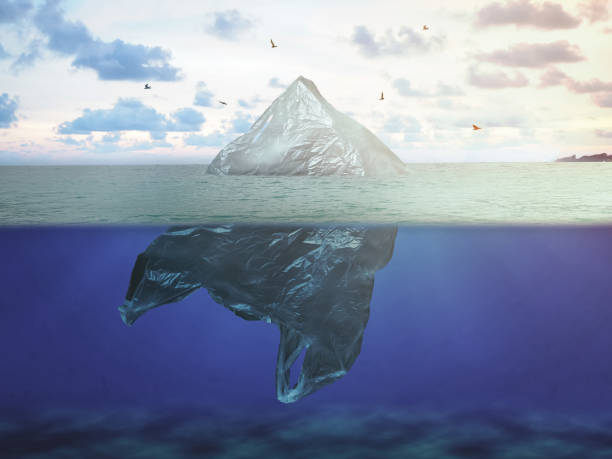istock Plastic bag floating in ocean, environment pollution. global warming concept 1191579785