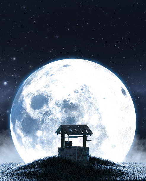 istock Wishing Well And Moon Silhouette 1191585479