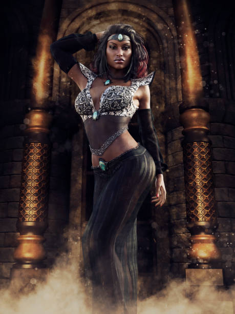 istock Fantasy dancer in an oriental temple 1191597026