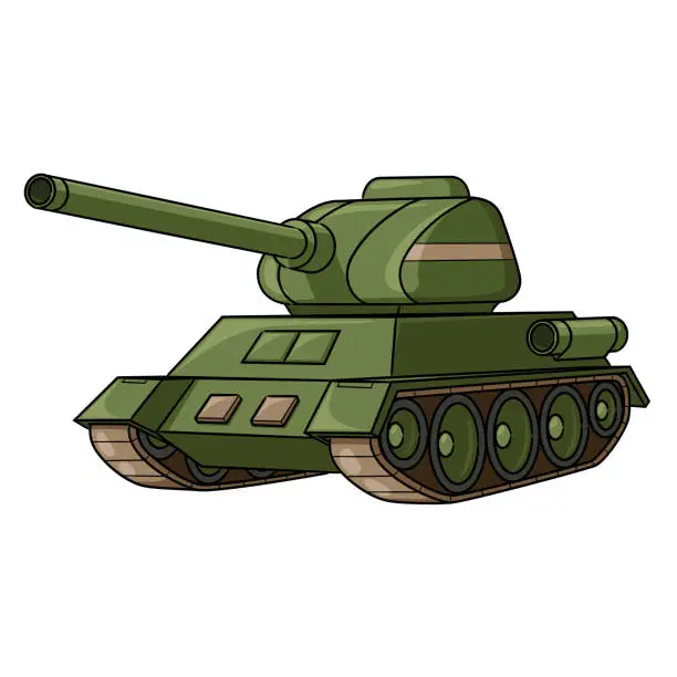 Vector illustration of War Tank Cartoon