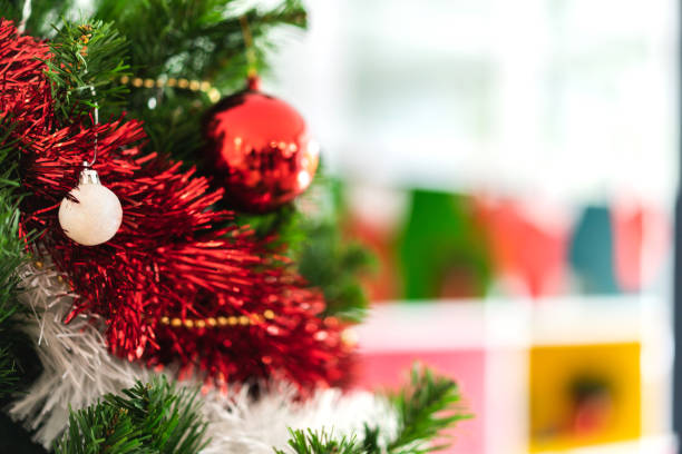 istock Christmas tree with christmas decoration background at home 1191598916