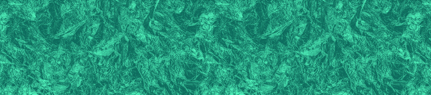 Panorama pattern metal foil texture of wrinkled green glitters. Green trendy backdrop. Mint background. Blurred background for your design.