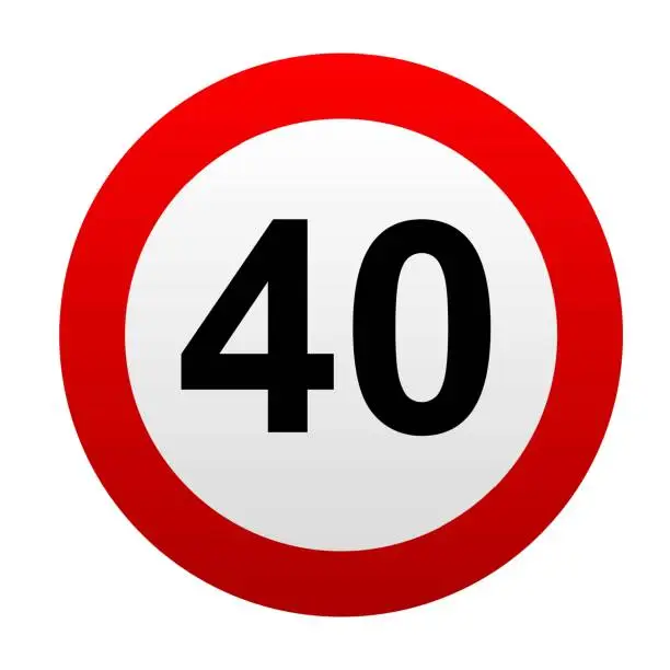 Vector illustration of speed limit 40 sign