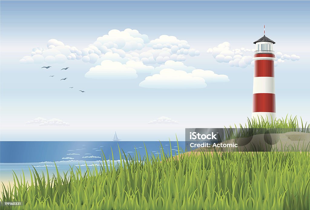 Lighthouse  Beach stock vector