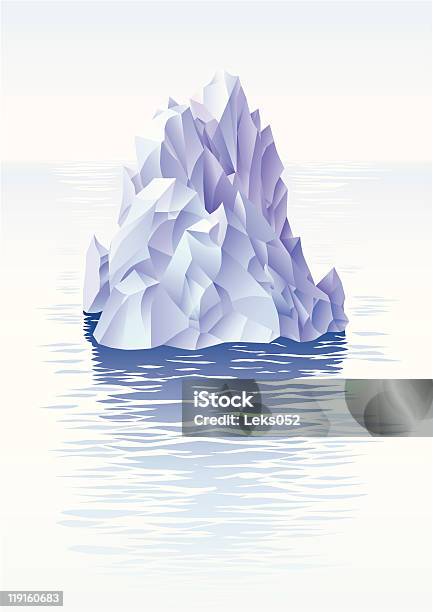 Icebergue - Arte vetorial de stock e mais imagens de Calota de gelo - Calota de gelo, Derreter, Afogar-se