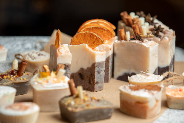 istock beautiful, fragrant handmade soap lies on a table 1191607188