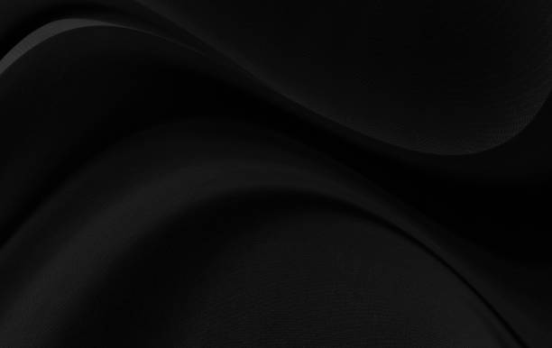 Black gray satin dark fabric texture luxurious shiny that is abstract silk cloth background with patterns soft waves blur beautiful.
