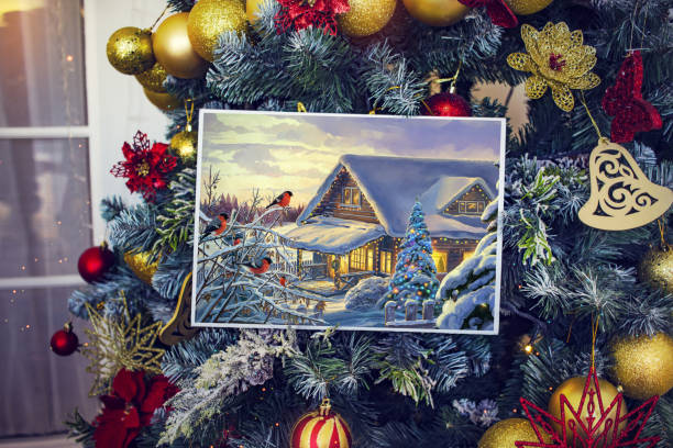 istock Christmass tree decorated with Christmas greeting card 1191610934