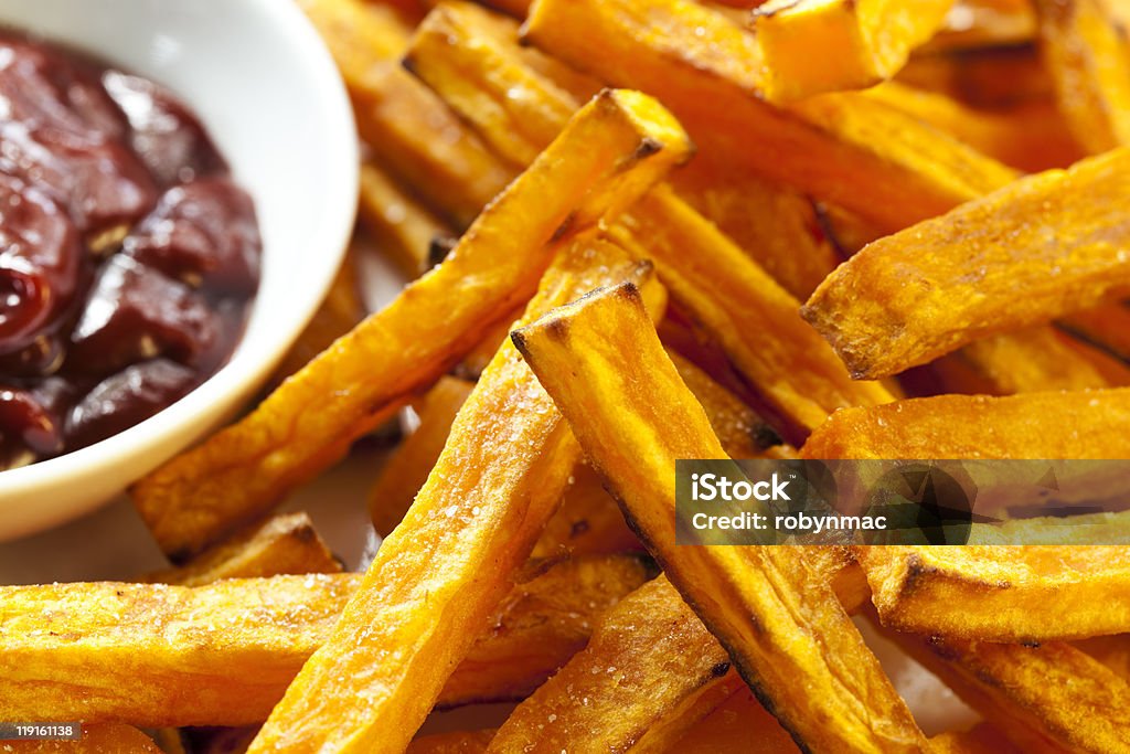 Sweet Potato Fries  Baked Stock Photo