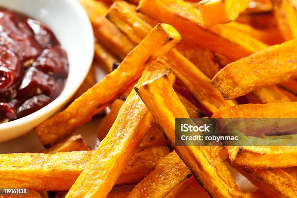 Sweet Potato Fries Stock Photo - Download Image Now - Baked, Color Image, Food