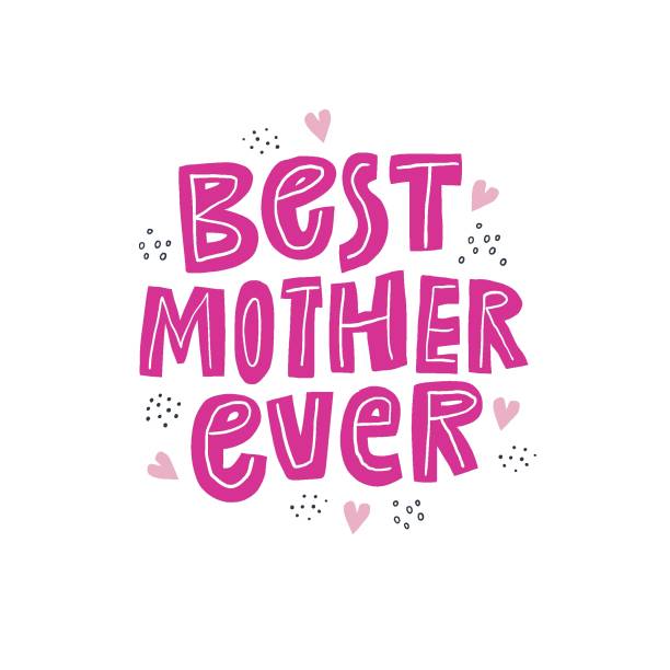 Best mother ever hand drawn vector typography. Phrase with hand drawn dots and hearts composition. Mom Day, parent birthday congratulating postcard flat design. Cute pink lettering Best mother ever hand drawn vector typography. Phrase with hand drawn dots and hearts composition. Mom Day, parent birthday congratulating postcard flat design. Cute pink lettering pics of a letter t in cursive stock illustrations
