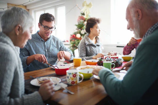 istock Family having breakfast on Christmas morning. 1191617277