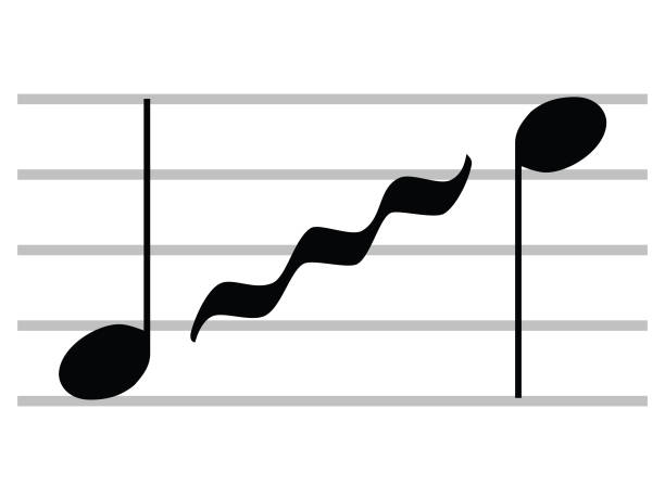muzyczny symbol glissando (portamento) - glissando stock illustrations