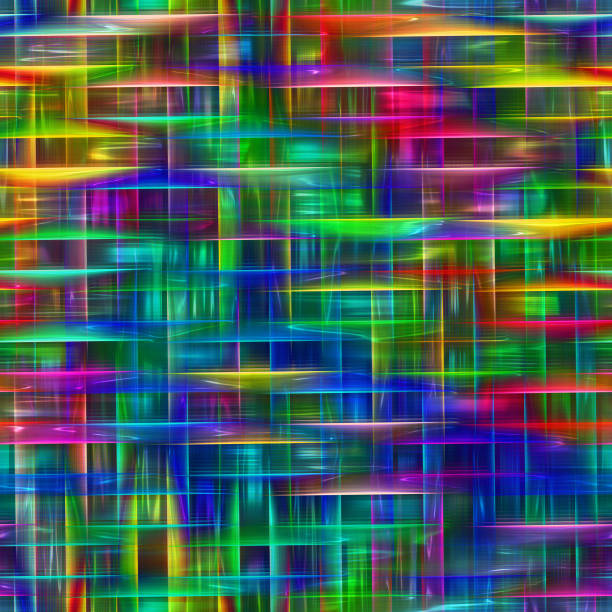 istock Glowing stripes seamless pattern, rainbow color, 3d illustration 1191618524