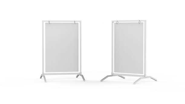 istock Swinger sign frame, double sided blank white board for mock up template and branding presentation, 3d illustration 1191619307